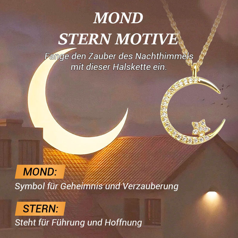 💕49% Rabatt💕Funkelnde Mond & Stern Halskette🌙  💕49% Rabatt💕Funkelnde Mond & Stern Halskette🌙
