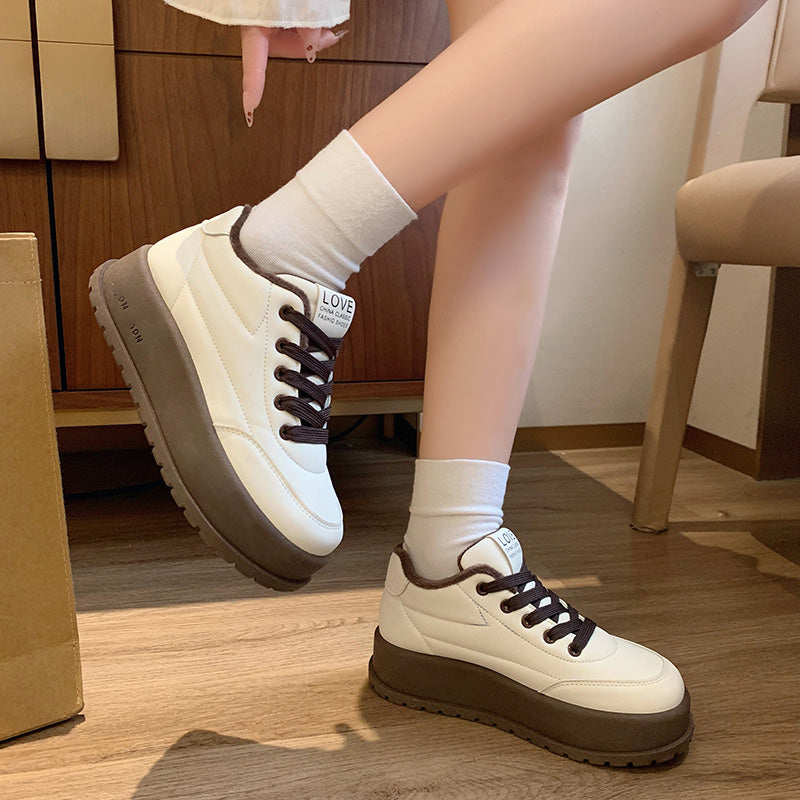 Warme lässige Damenschuhe mit Plateau