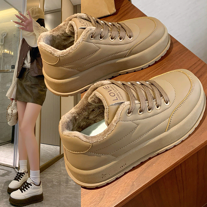 Warme lässige Damenschuhe mit Plateau