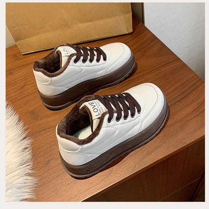 Warme lässige Damenschuhe mit Plateau