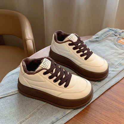 Warme lässige Damenschuhe mit Plateau